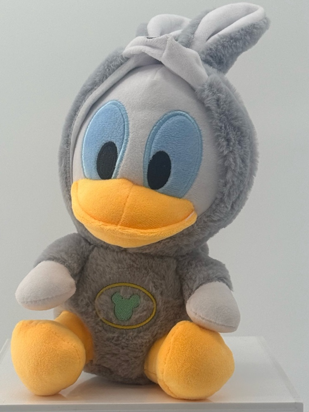 Disney Gray Donald Duck Plush with Yellow Beak and Feet